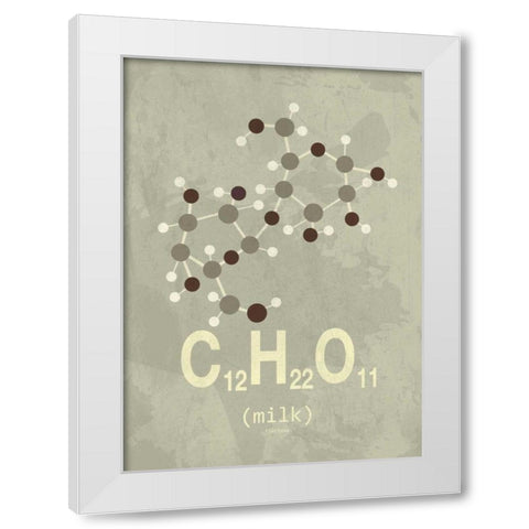 Molecule Milk White Modern Wood Framed Art Print by TypeLike
