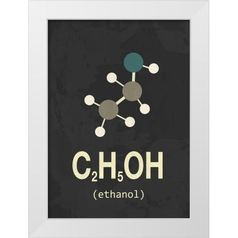 Molecule Ethanol White Modern Wood Framed Art Print by TypeLike