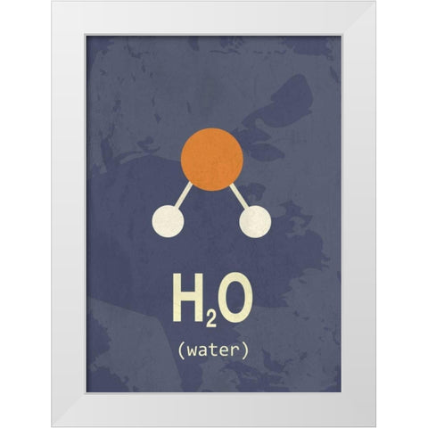 Molecule Water White Modern Wood Framed Art Print by TypeLike