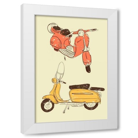Scooter IV White Modern Wood Framed Art Print by GraphINC
