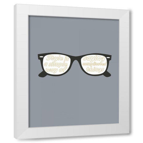 Glasses White Modern Wood Framed Art Print by GraphINC