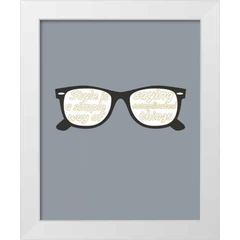 Glasses White Modern Wood Framed Art Print by GraphINC