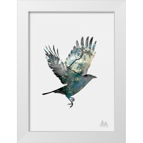 Bird White Modern Wood Framed Art Print by Clean Nature