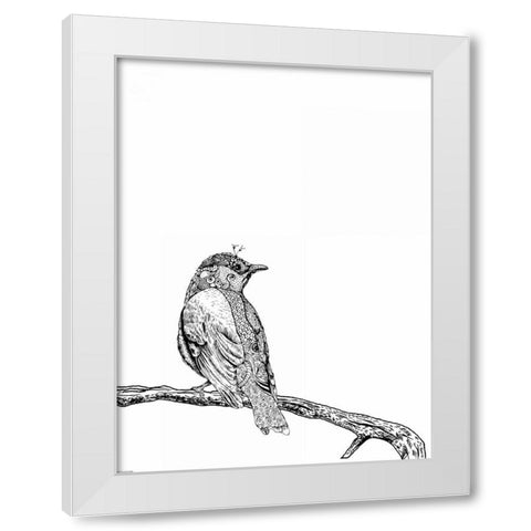 Bird III White Modern Wood Framed Art Print by GraphINC