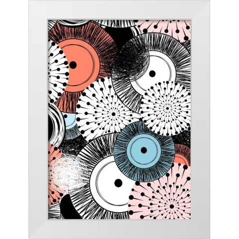 Flowers and Design White Modern Wood Framed Art Print by GraphINC