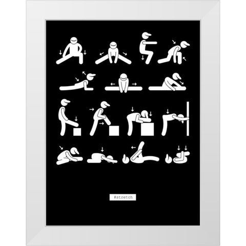 Workout White Modern Wood Framed Art Print by GraphINC