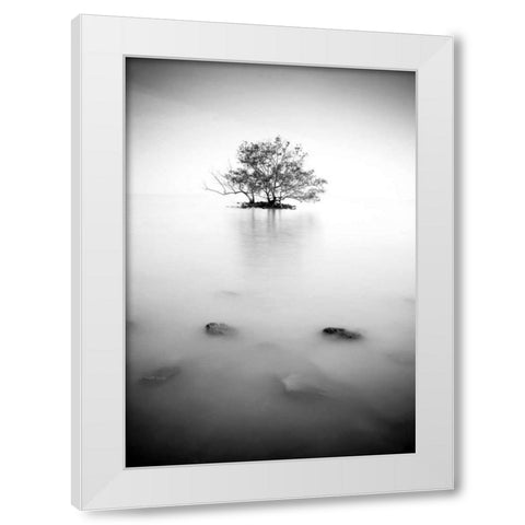 In the mist White Modern Wood Framed Art Print by PhotoINC Studio