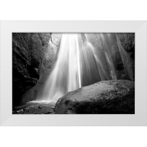 Waterfall White Modern Wood Framed Art Print by PhotoINC Studio