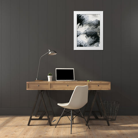 Dark Clouds White Modern Wood Framed Art Print by Incado
