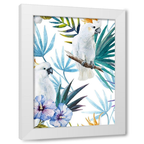 Cockatoo White Modern Wood Framed Art Print by Incado