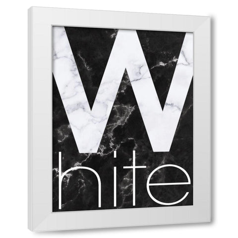White Marble White Modern Wood Framed Art Print by TypeLike