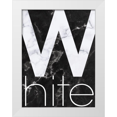 White Marble White Modern Wood Framed Art Print by TypeLike