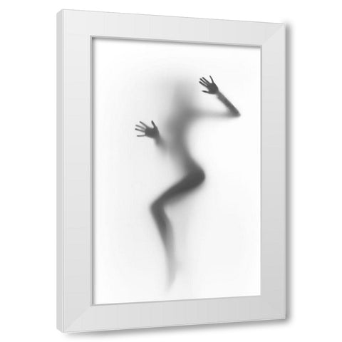 Flattened White Modern Wood Framed Art Print by Incado