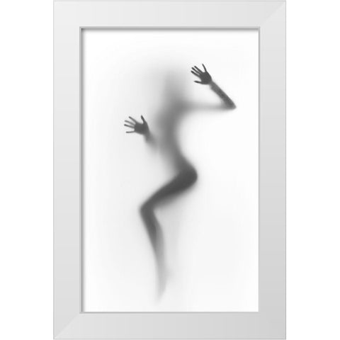 Flattened White Modern Wood Framed Art Print by Incado