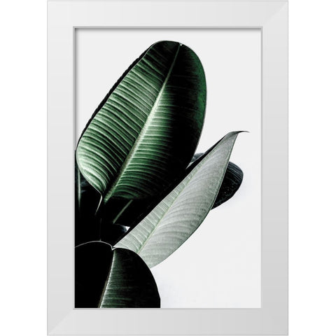 Leaves White Modern Wood Framed Art Print by Incado