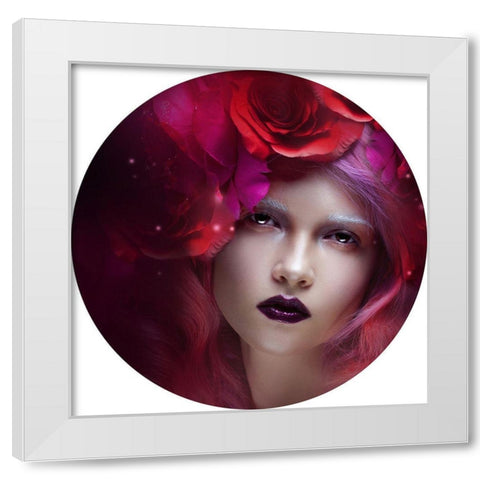 Flower Girl White Modern Wood Framed Art Print by Incado