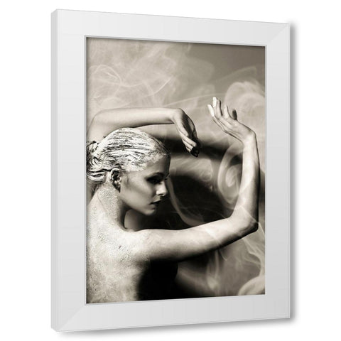 Dancer Statue White Modern Wood Framed Art Print by Incado