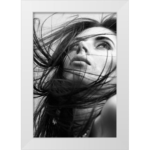 Windy Day White Modern Wood Framed Art Print by Incado