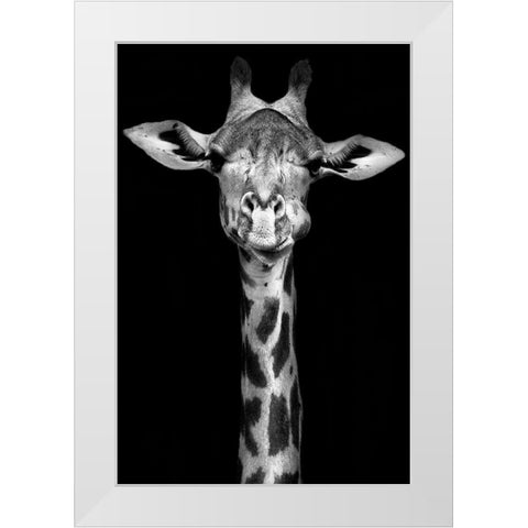 Giraffe White Modern Wood Framed Art Print by Incado