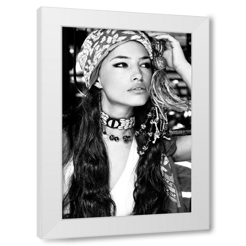 Bohemian Beauty White Modern Wood Framed Art Print by Incado