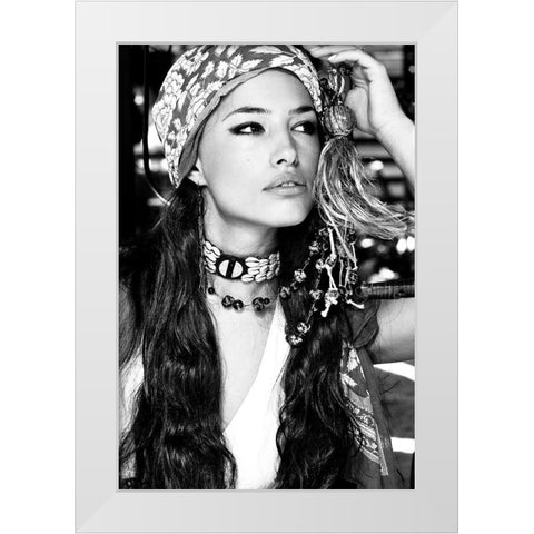 Bohemian Beauty White Modern Wood Framed Art Print by Incado