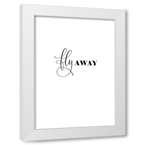 Fly Away White Modern Wood Framed Art Print by Incado