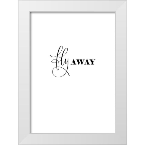 Fly Away White Modern Wood Framed Art Print by Incado