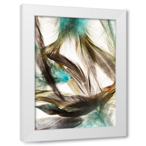 Floating Feathers White Modern Wood Framed Art Print by Incado