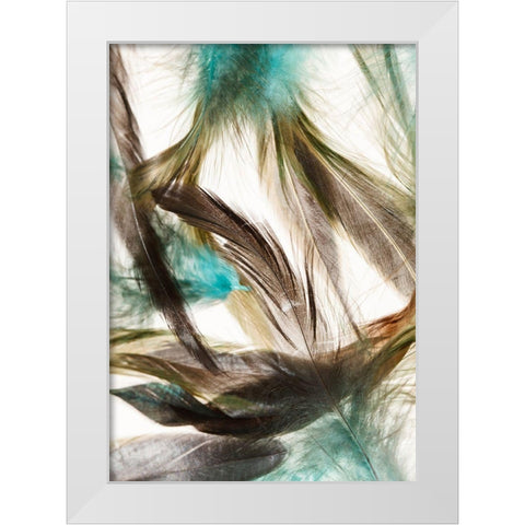 Floating Feathers White Modern Wood Framed Art Print by Incado