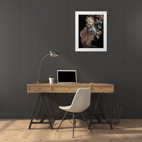 Botanical Woman No. 1 White Modern Wood Framed Art Print by Incado