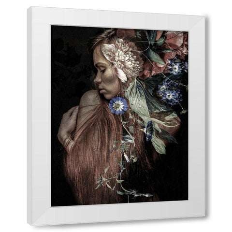 Botanical Woman No. 1 White Modern Wood Framed Art Print by Incado