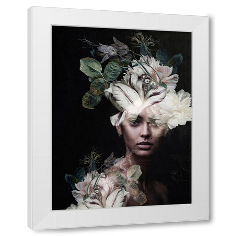 Botanical Woman No. 2 White Modern Wood Framed Art Print by Incado