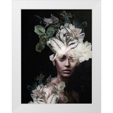 Botanical Woman No. 2 White Modern Wood Framed Art Print by Incado