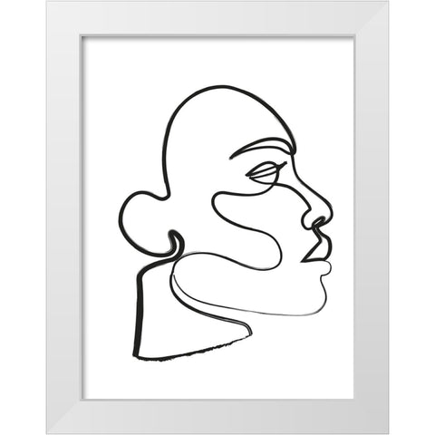 Silhouette III White Modern Wood Framed Art Print by Incado