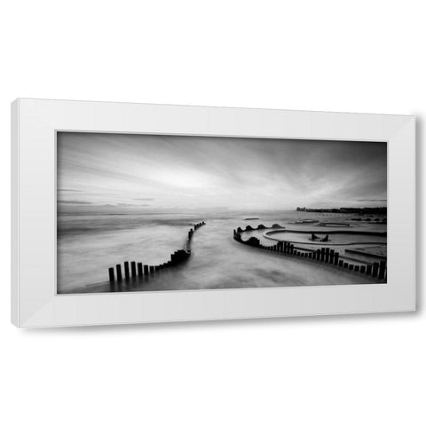 Mist White Modern Wood Framed Art Print by PhotoINC Studio
