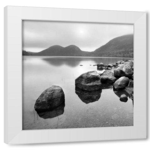 Silent Lake White Modern Wood Framed Art Print by PhotoINC Studio