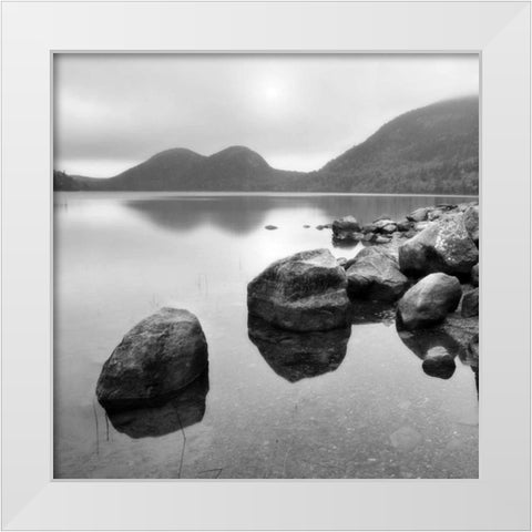 Silent Lake White Modern Wood Framed Art Print by PhotoINC Studio