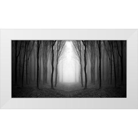 Dark Woods White Modern Wood Framed Art Print by PhotoINC Studio