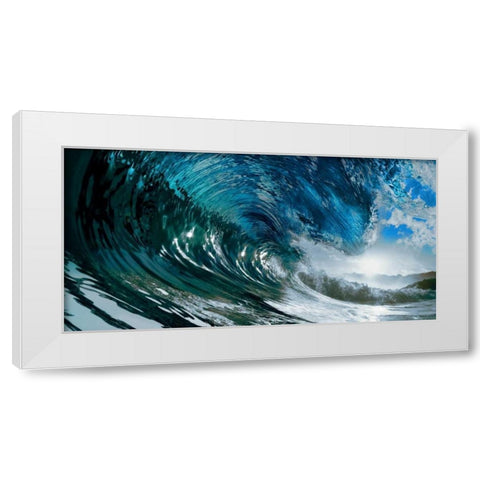 The Wave White Modern Wood Framed Art Print by PhotoINC Studio
