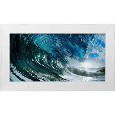 The Wave White Modern Wood Framed Art Print by PhotoINC Studio