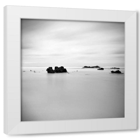 Beach White Modern Wood Framed Art Print by PhotoINC Studio