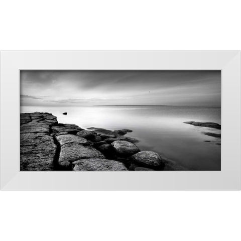 Rocks White Modern Wood Framed Art Print by PhotoINC Studio