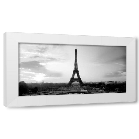 The Eiffel Tower White Modern Wood Framed Art Print by PhotoINC Studio