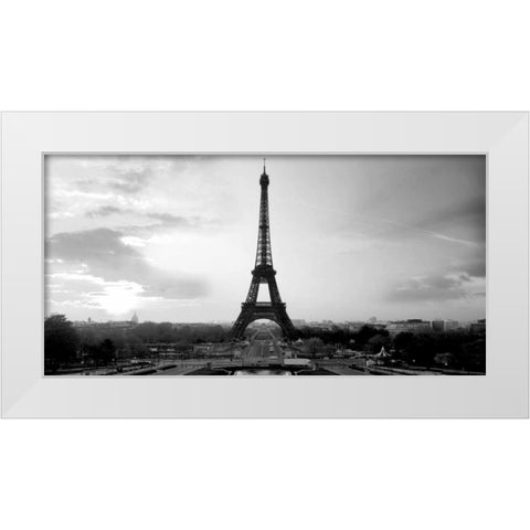 The Eiffel Tower White Modern Wood Framed Art Print by PhotoINC Studio