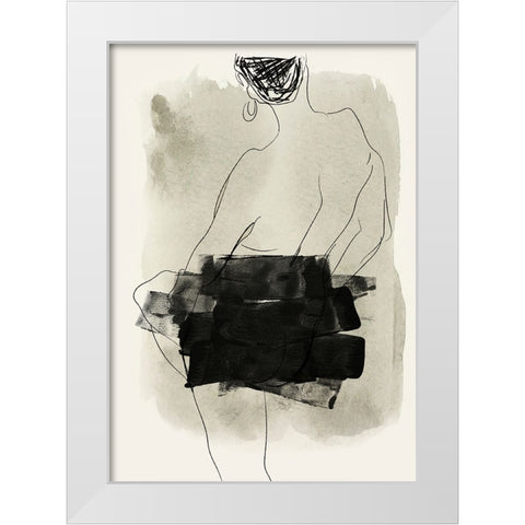Nude Figurative White Modern Wood Framed Art Print by Incado