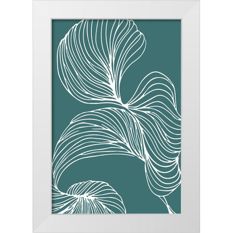 Freeform Leaves I White Modern Wood Framed Art Print by Incado