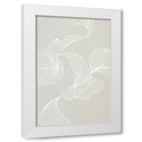 Freeform Leaves II White Modern Wood Framed Art Print by Incado