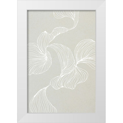 Freeform Leaves II White Modern Wood Framed Art Print by Incado