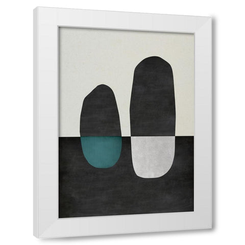 Inverted Shapes White Modern Wood Framed Art Print by Incado
