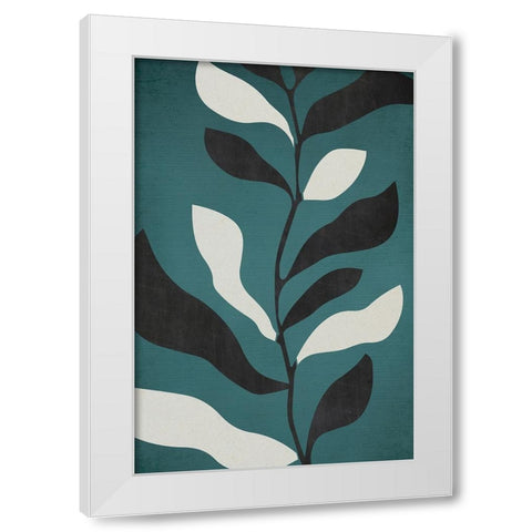 Abstract Leaves White Modern Wood Framed Art Print by Incado